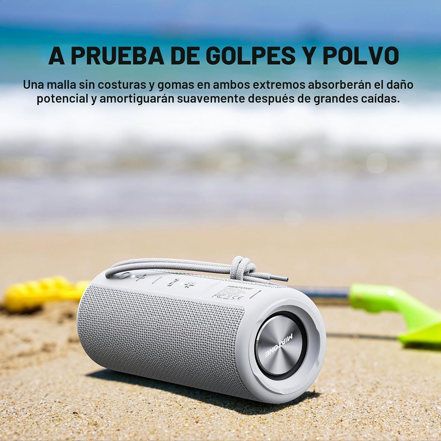 PARLANTE PORTÁTIL MIATONE BOOMBOX BLUETOOTH 16W GRIS - 4