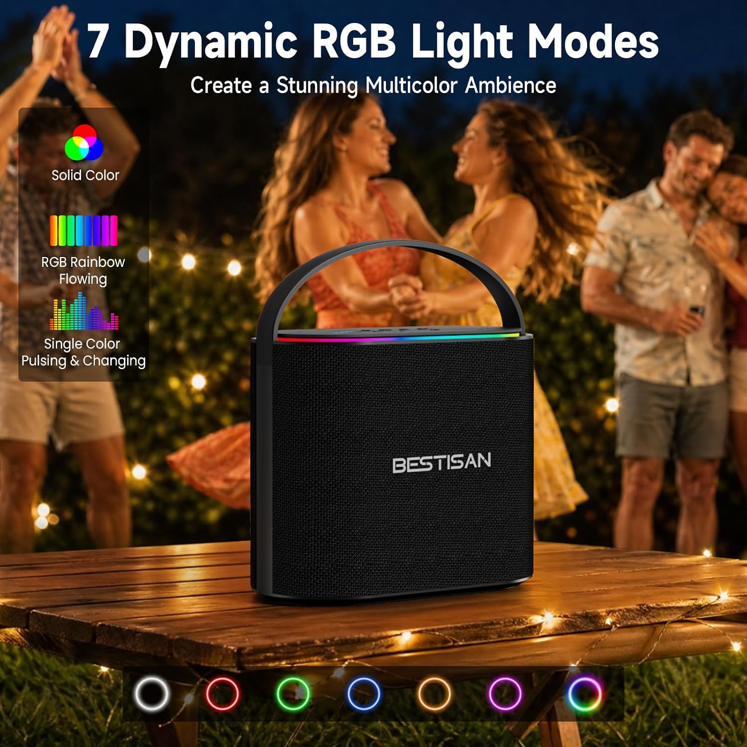 PARLANTE BLUETOOTH BESTISAN 2.1CH 90W CON SUBWOOFER 50W Y LUCES RGB 7 MODOS - 3