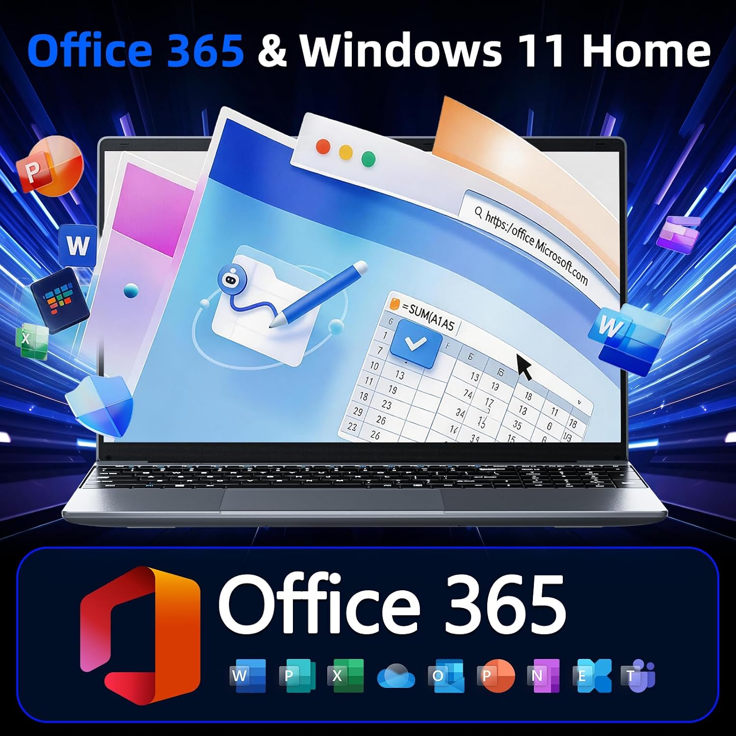 LAPTOP MELIUNA 15.6'' AI CON OFFICE 365, 6GB RAM 128GB SSD - 4