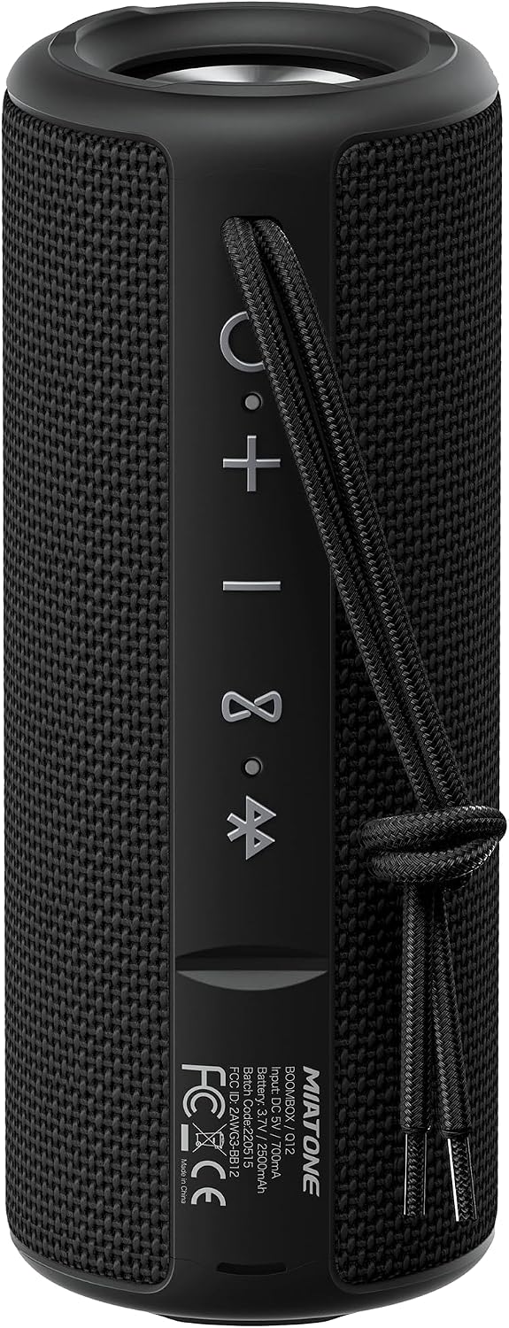 PARLANTE PORTÁTIL MIATONE BOOMBOX OUTDOOR BLUETOOTH IMPERMEABLE NEGRO - 1