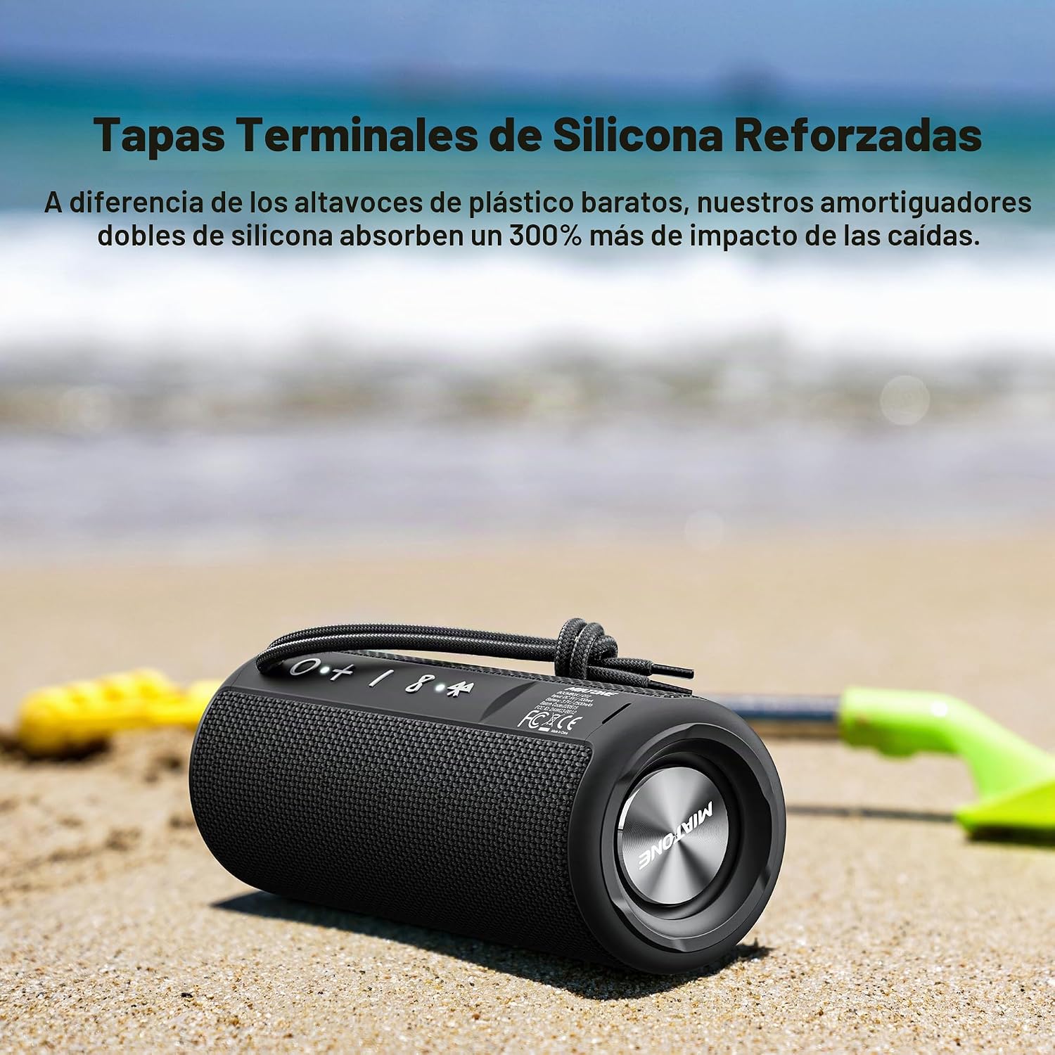 PARLANTE PORTÁTIL MIATONE BOOMBOX OUTDOOR BLUETOOTH IMPERMEABLE NEGRO - 4