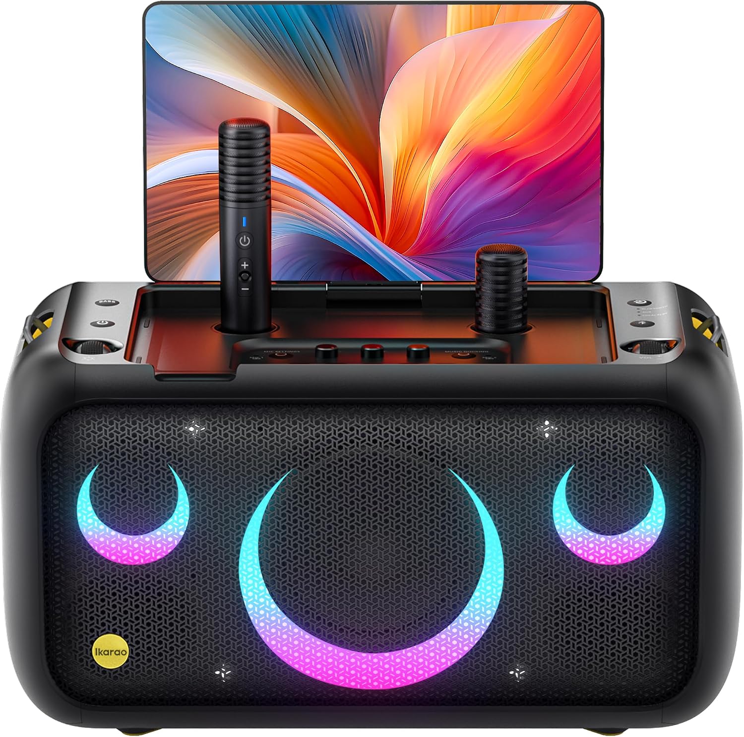 MÁQUINA DE KARAOKE IKARAO BREAK X1 CON MICRÓFONOS INALÁMBRICOS Y PANTALLA 13.3' - 1