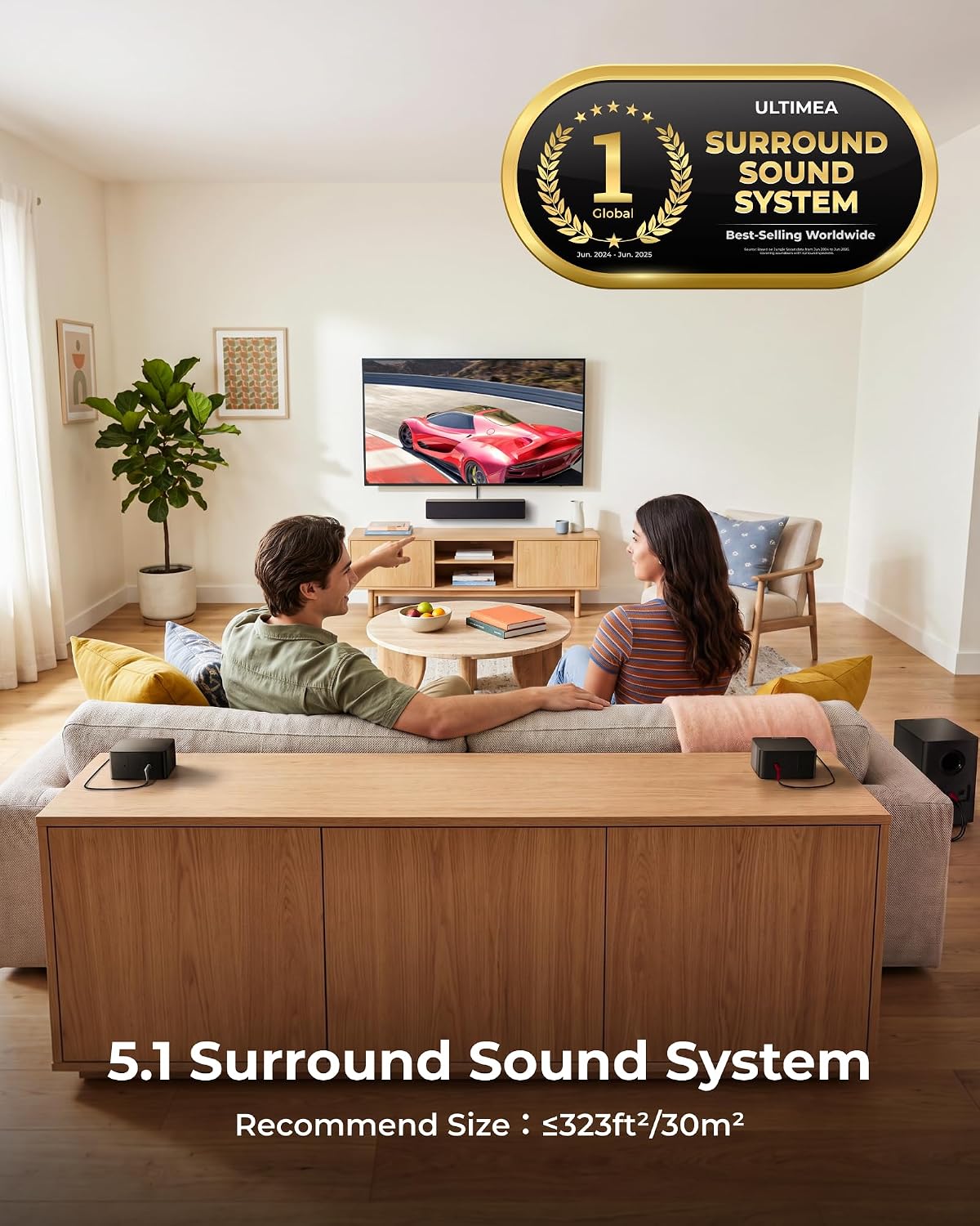 BARRA DE SONIDO ULTIMEA 5.1 CON SUBWOOFER Y SONIDO SURROUND VIRTUAL - 2