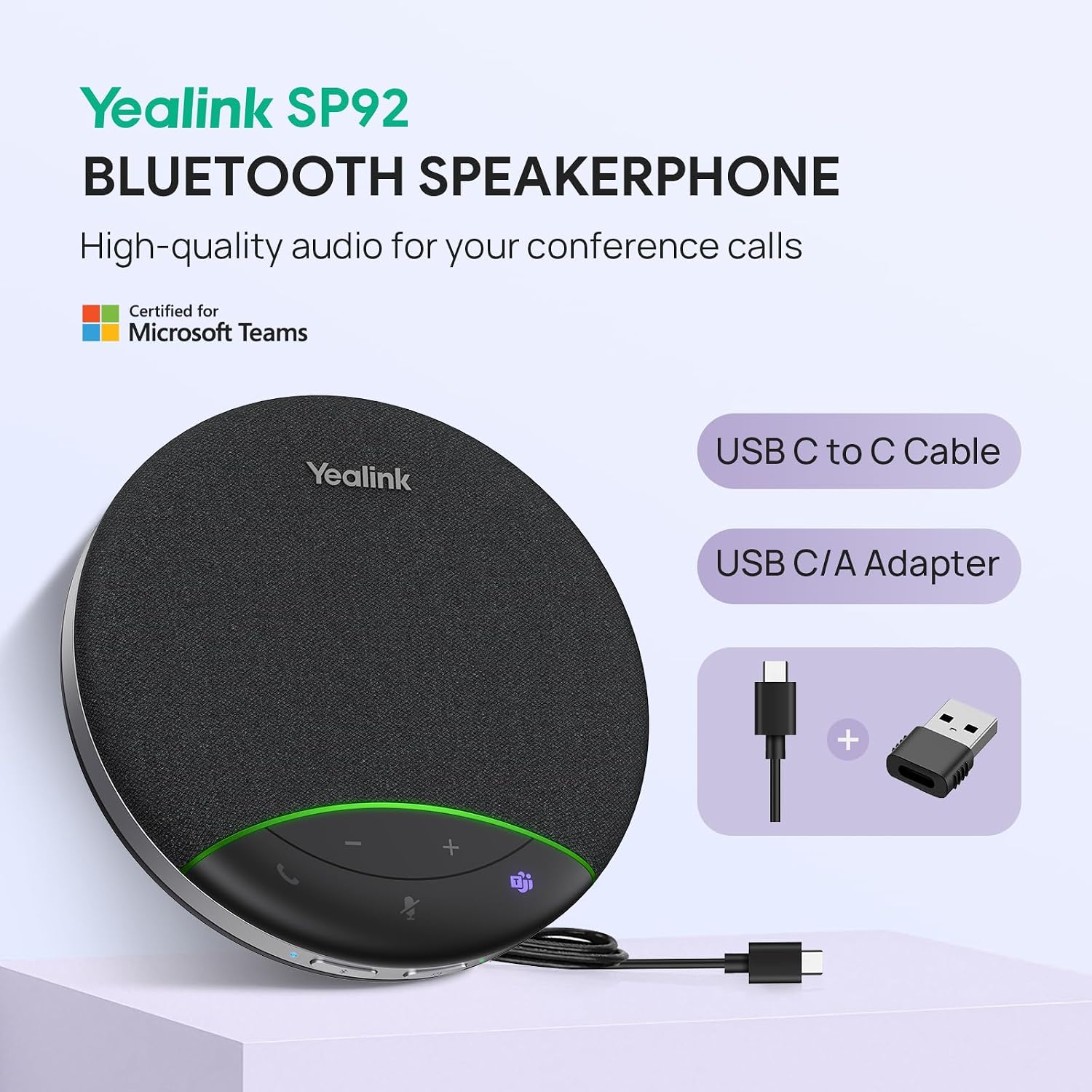 PARLANTE PORTÁTIL YEALINK SP92 USB BLUETOOTH PARA CONFERENCIAS - 2