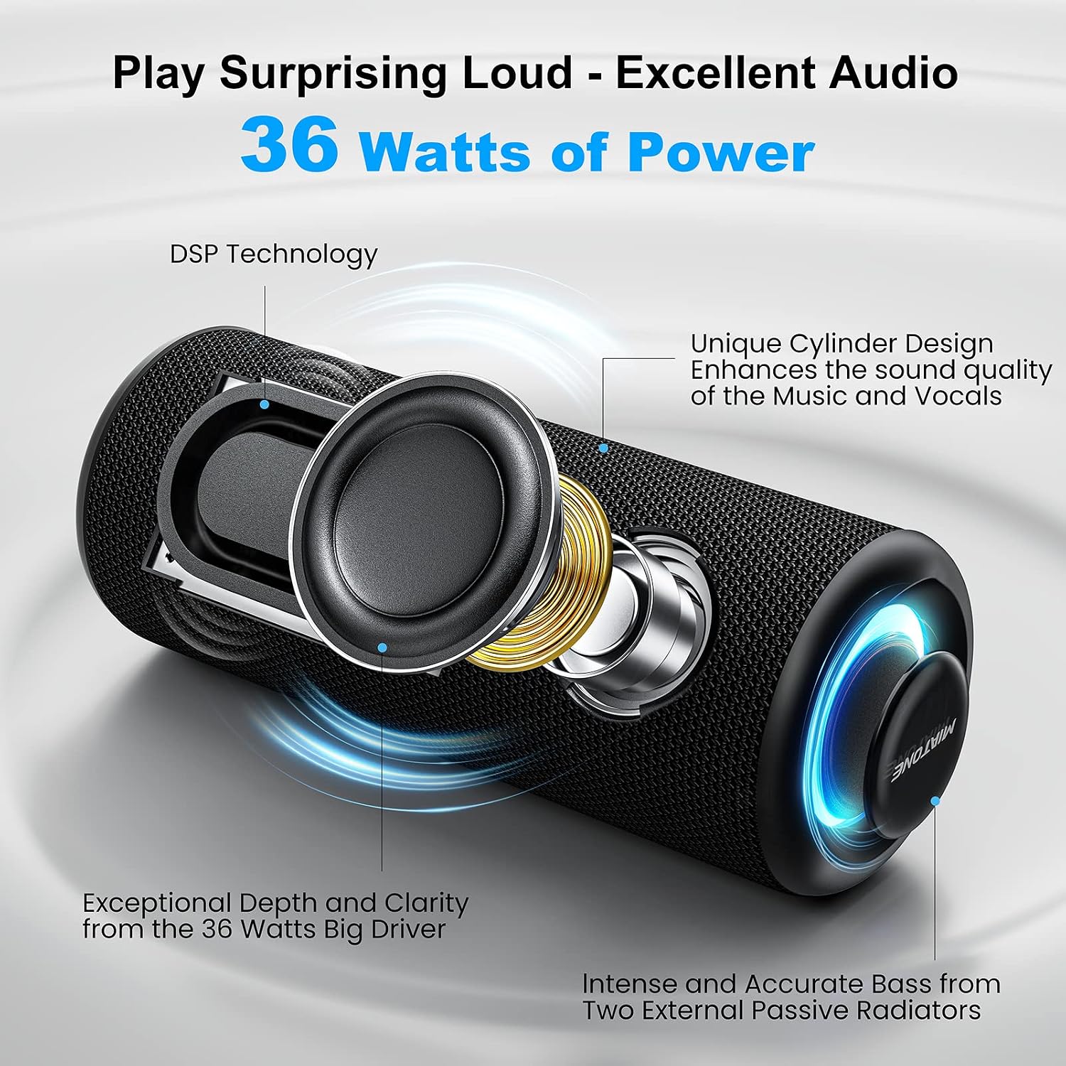 PARLANTE BLUETOOTH MIATONE BOOMPRO 36W TWS STEREO NEGRO - 2