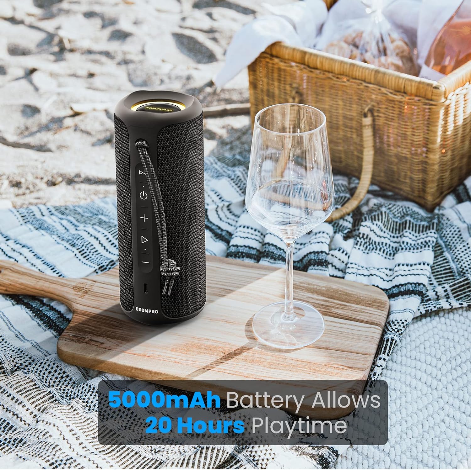 PARLANTE BLUETOOTH MIATONE BOOMPRO 36W TWS STEREO NEGRO - 3