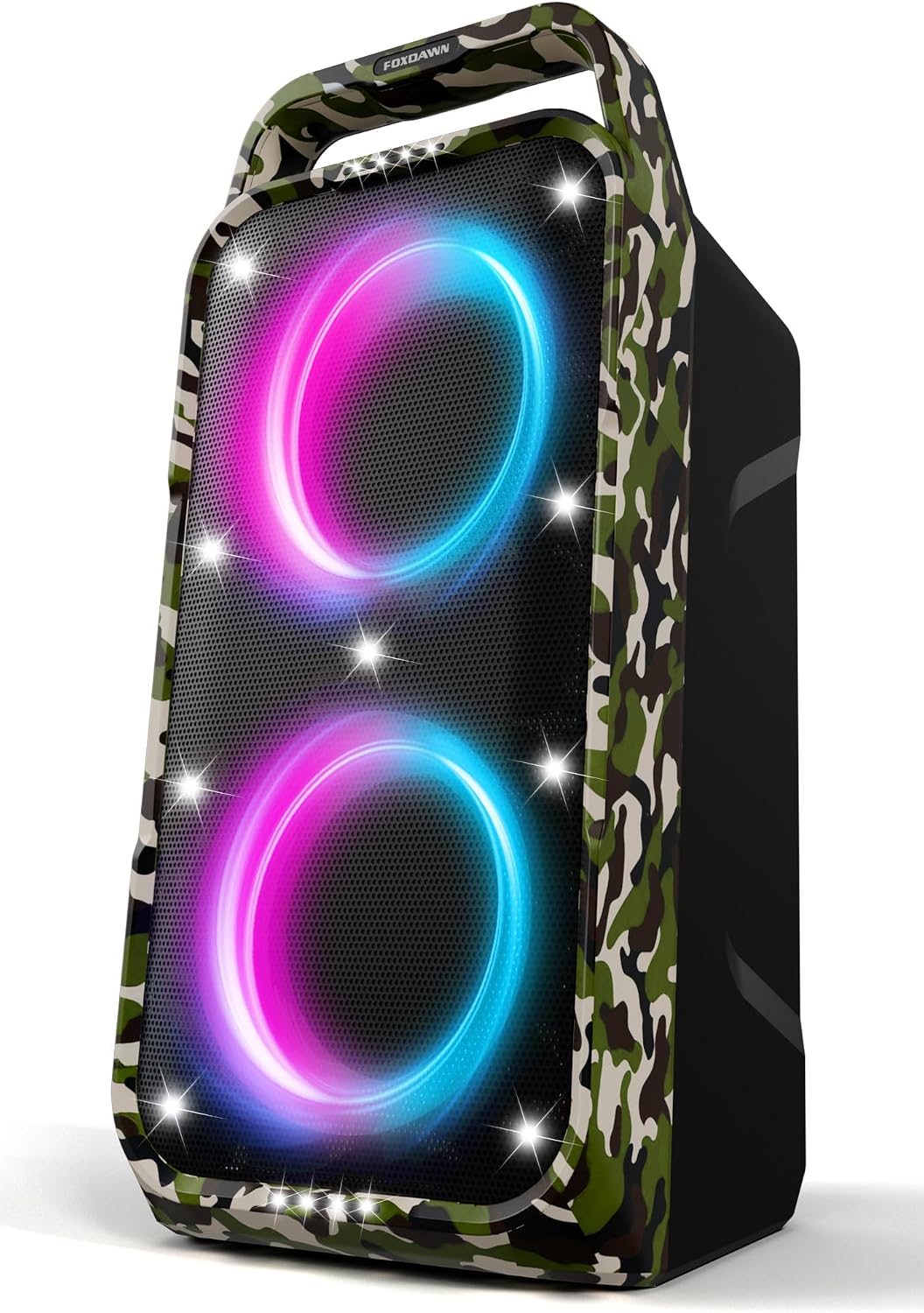PARLANTE PORTÁTIL FOXDAWN BLUETOOTH 240W CON SUBWOOFER Y LUCES LED - 1