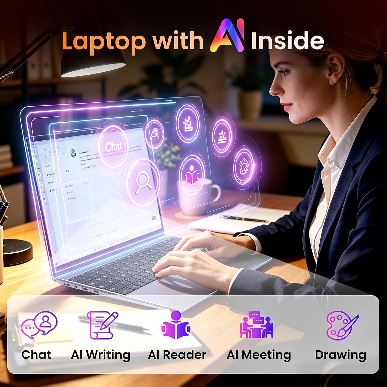 LAPTOP DRKAKO 15.6' FHD IPS CON OFFICE 365 Y ASISTENTE AI - 3