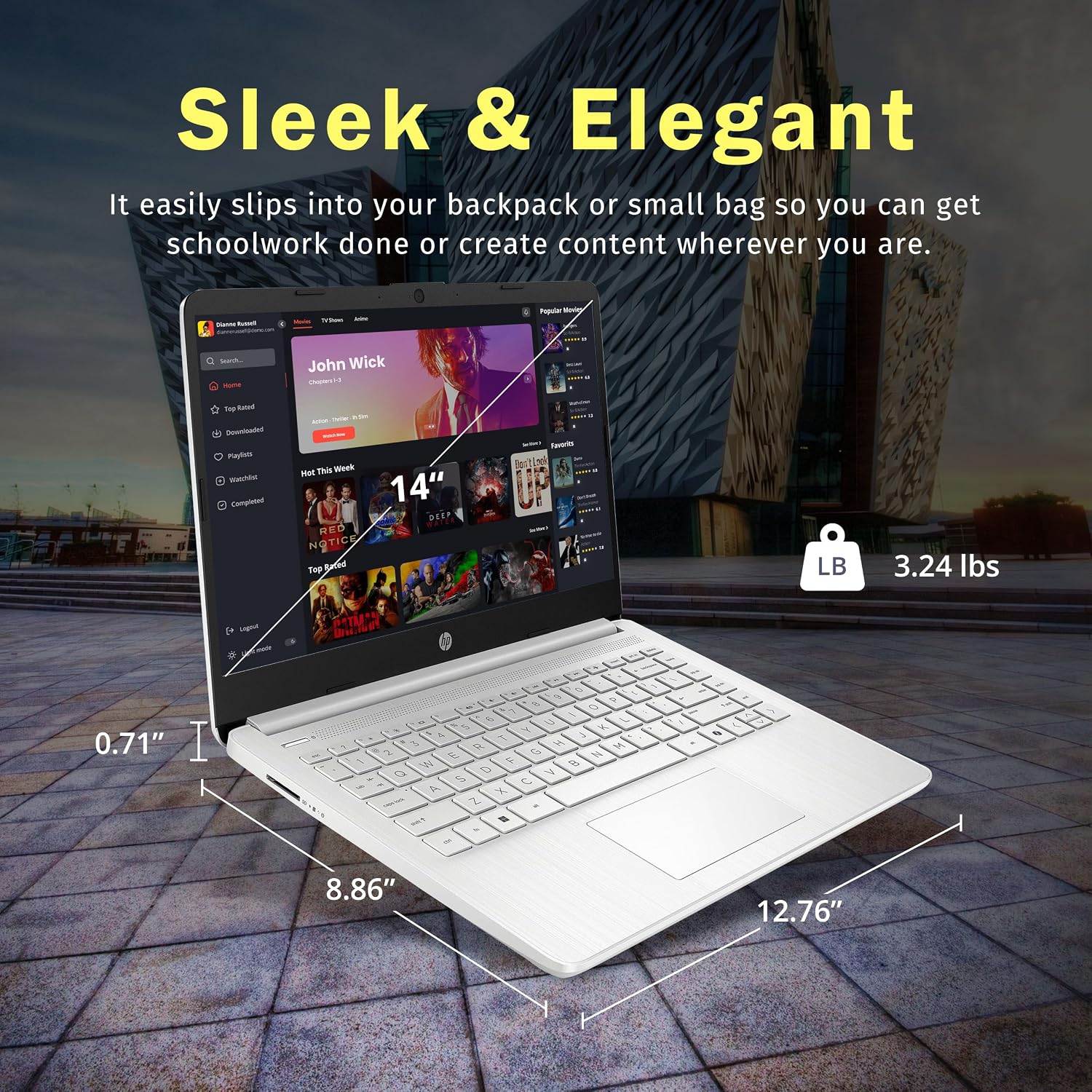 LAPTOP HP STREAM 14' HD INTEL N150 4GB RAM 128GB UFS PLATA RENOVADA - 5