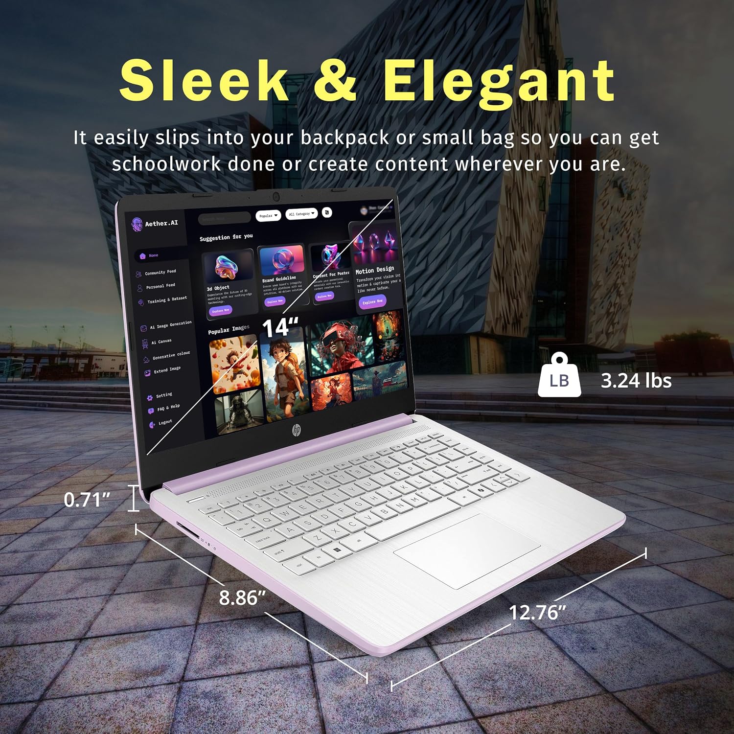 LAPTOP HP STREAM 14' HD INTEL N150 4GB RAM 128GB UFS MORADO RENOVADA - 4