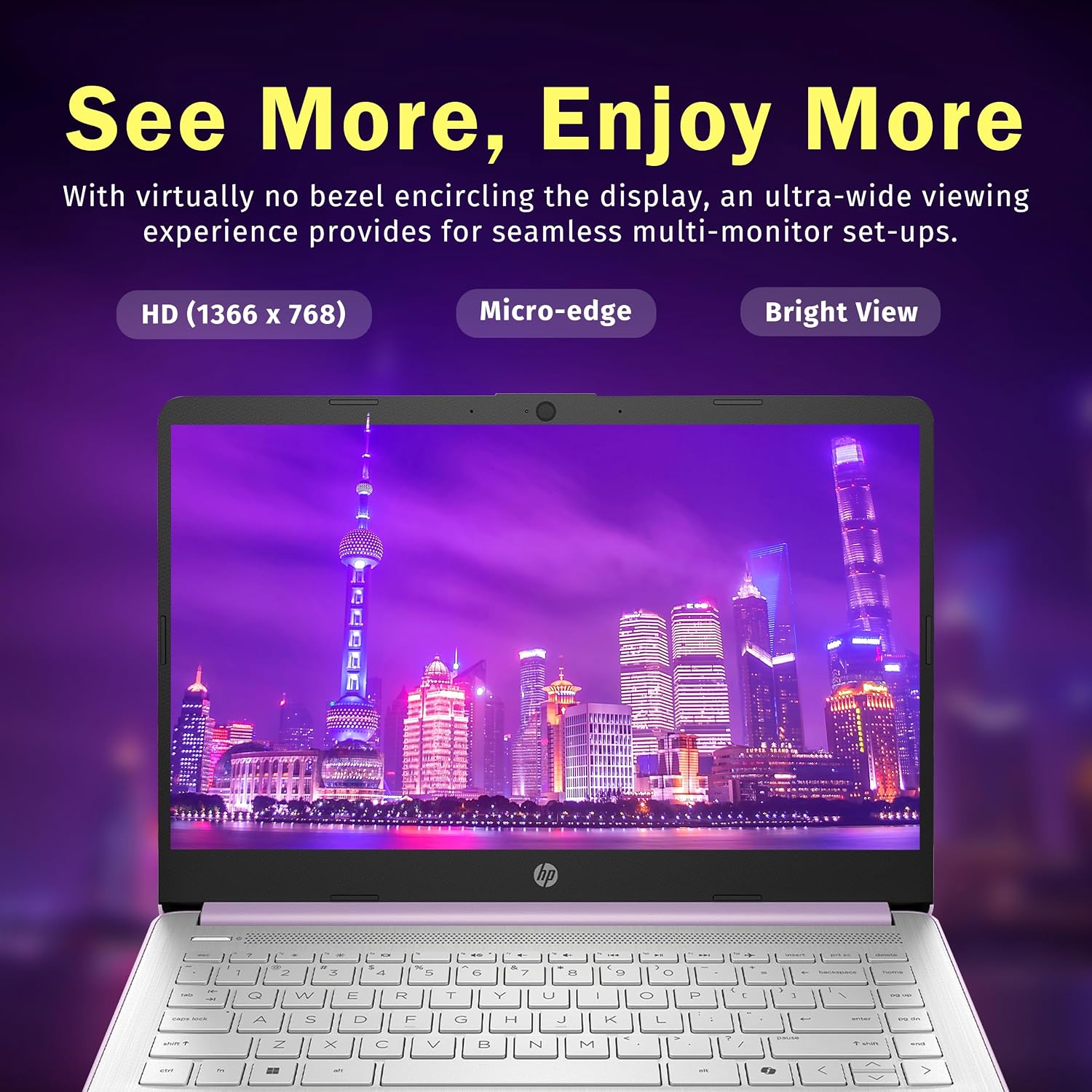 LAPTOP HP STREAM 14' HD INTEL N150 4GB RAM 128GB UFS MORADO RENOVADA - 5