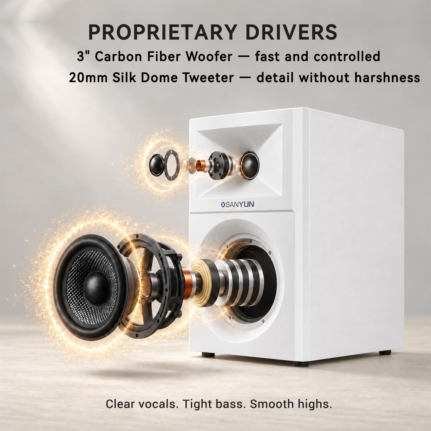 PARLANTES DE COMPUTADORA SANYUN SW203 3' 60W BLANCO - 3