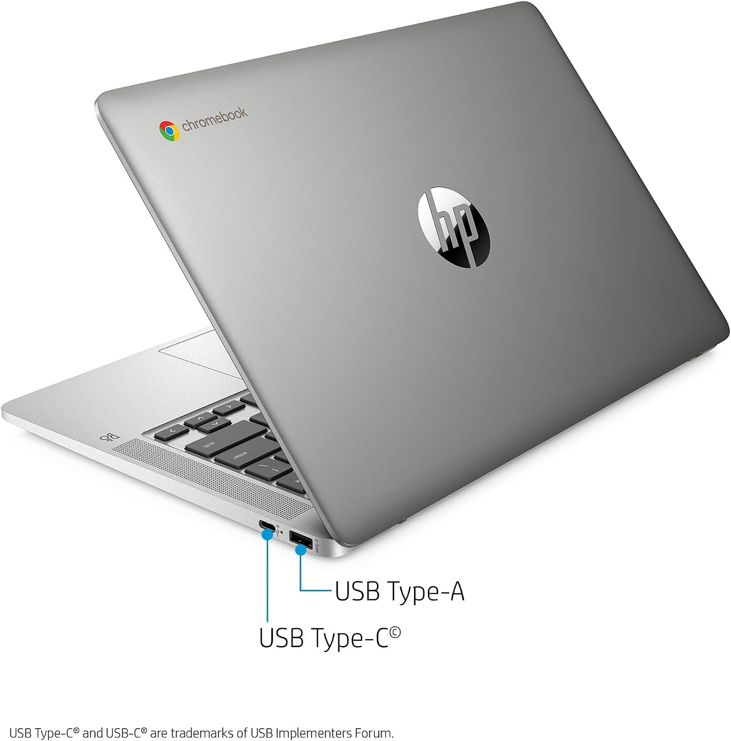 LAPTOP HP 14 CHROMEBOOK 14 MINERAL SILVER 4GB RAM 64GB EMMC - 4