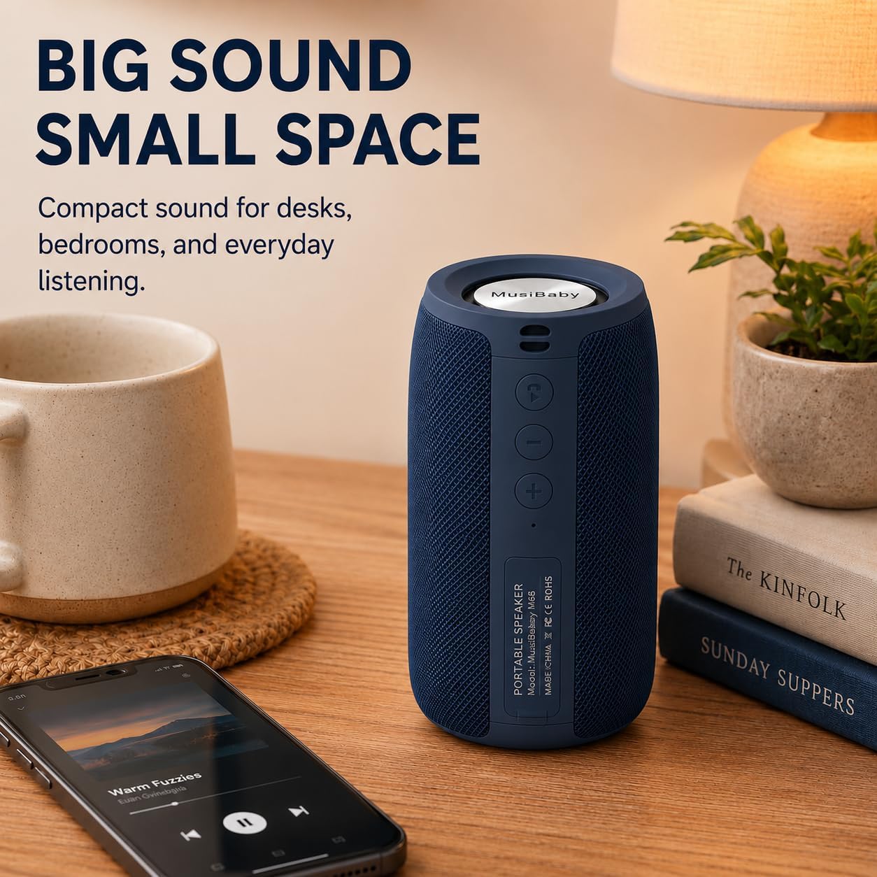 PARLANTE BLUETOOTH MUSIBABY M68 12W AZUL OSCURO - 2