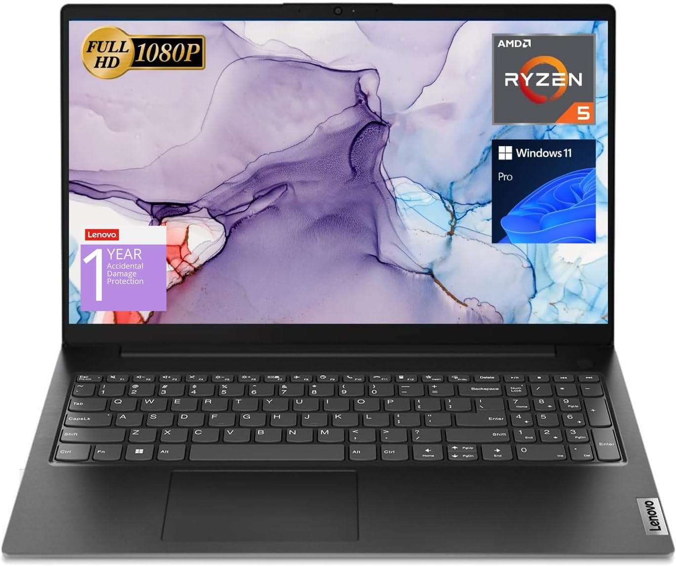 LAPTOP LENOVO V15 RYZEN 5 5500U 16GB RAM 512GB SSD 15.6' FHD NEGRA - 1