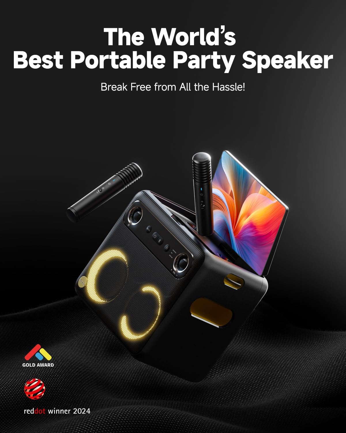 MÁQUINA DE KARAOKE IKARAO BREAK X2 CON PANTALLA 10.1', 32GB, 2 MICRÓFONOS INALÁMBRICOS, 300W - 2