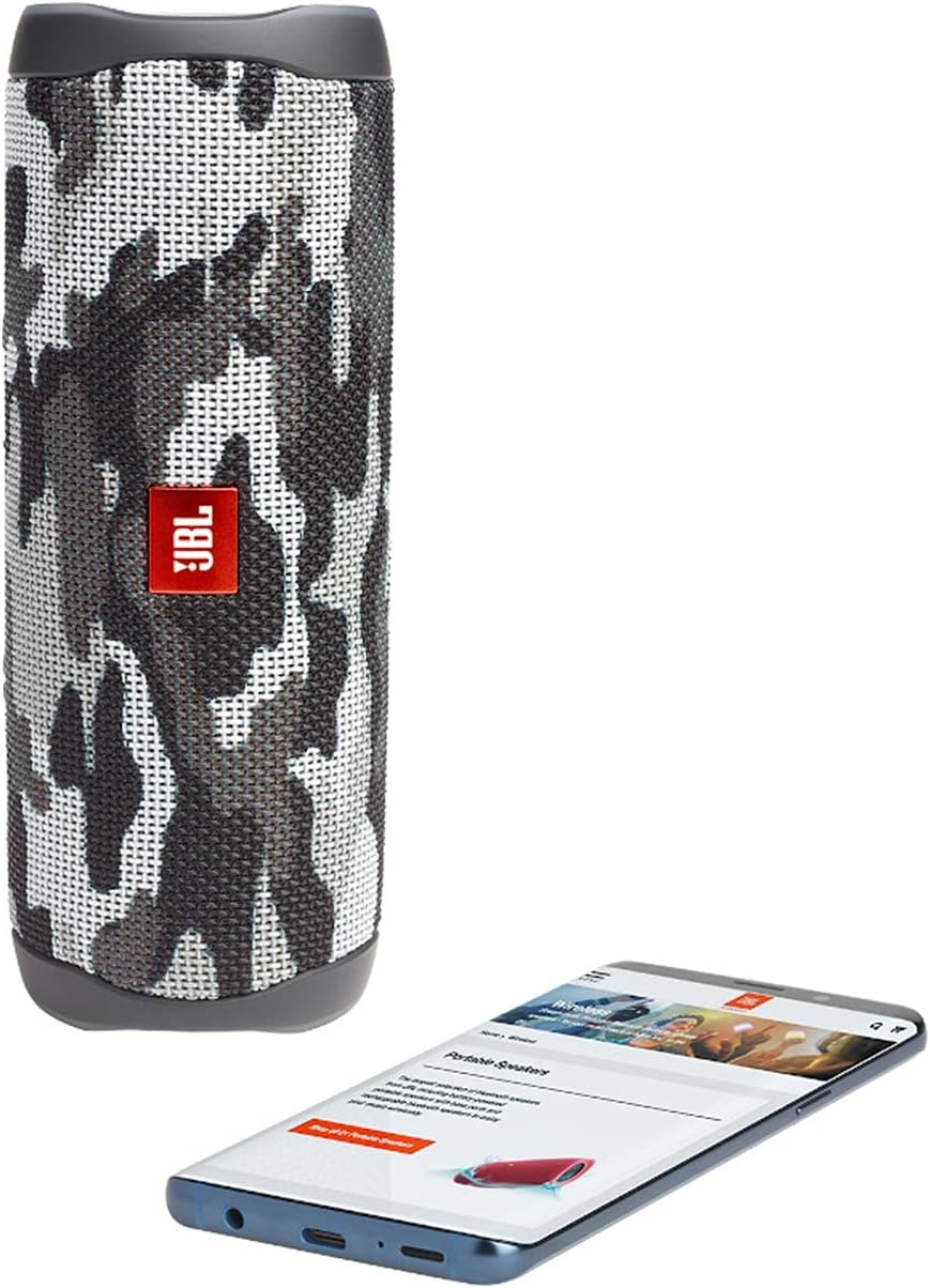 PARLANTE PORTÁTIL JBL FLIP 5 NEGRO CAMUFLADO CON ESTUCHE PROTECTOR DIVVI - 5