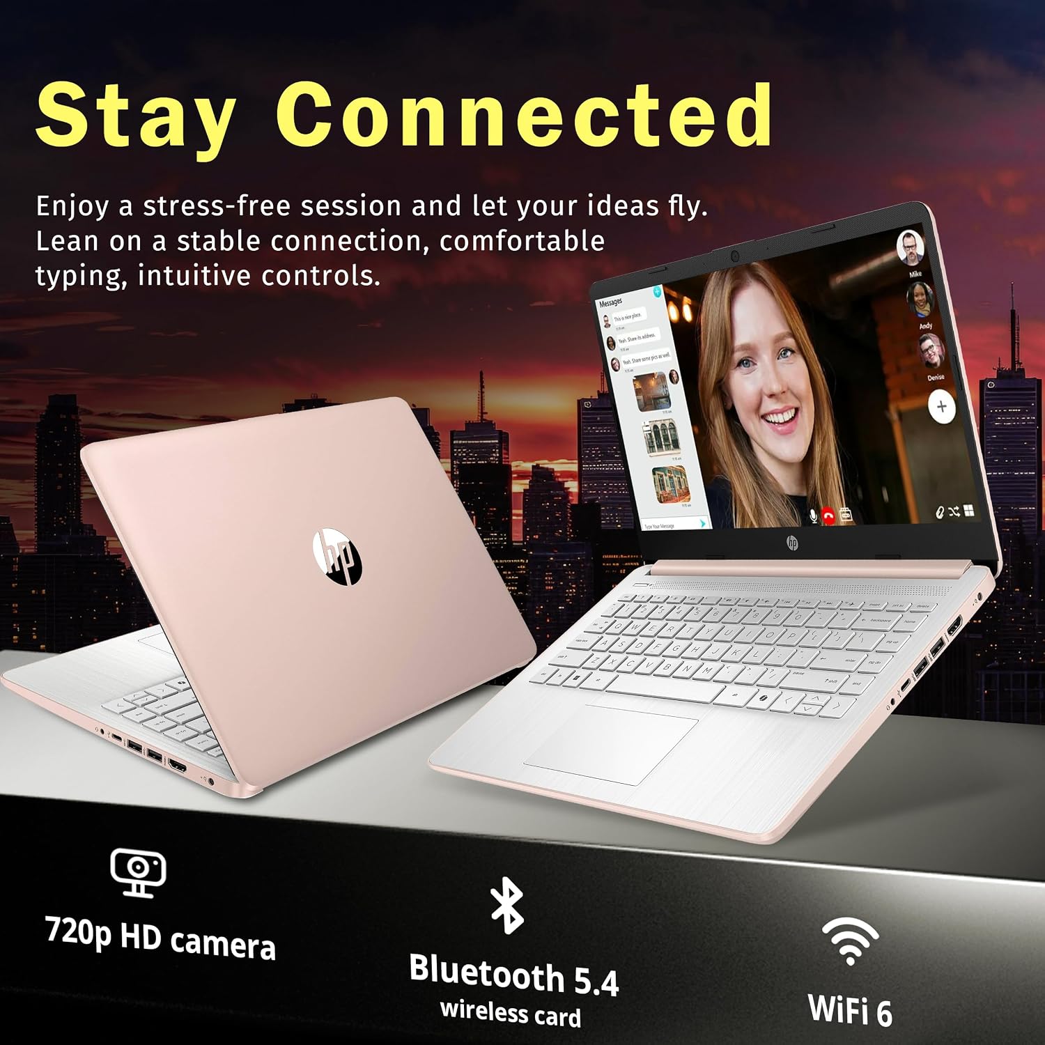 LAPTOP HP STREAM 14' HD INTEL N150 4GB RAM 128GB UFS ORO RENOVADA - 4