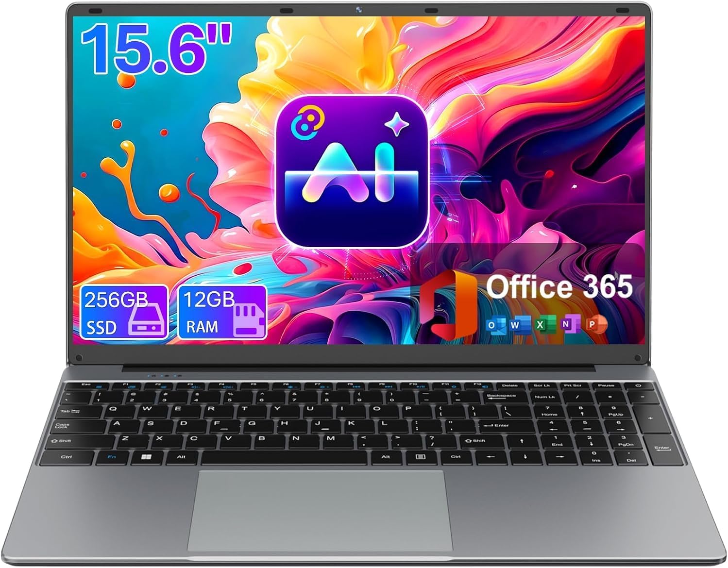 LAPTOP DRKAKO 15.6' FHD IPS SPACE GREY CON OFFICE 365 Y ASISTENTE AI - 2