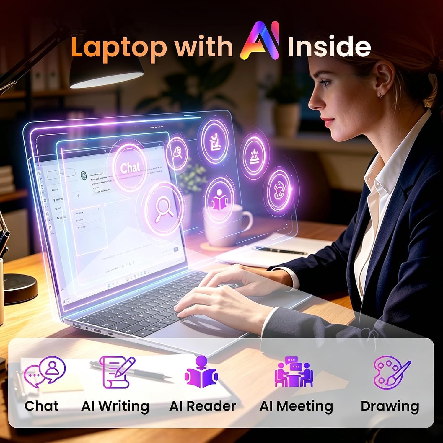 LAPTOP DRKAKO 15.6' FHD IPS SPACE GREY CON OFFICE 365 Y ASISTENTE AI - 3
