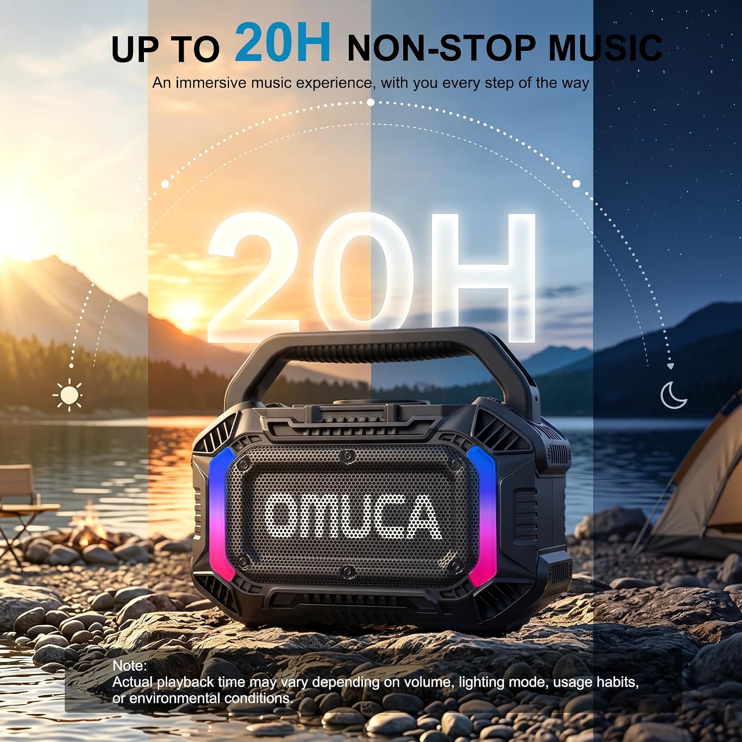 PARLANTE BLUETOOTH OMUCA 100W IPX7 NEGRO FLOTANTE - 5