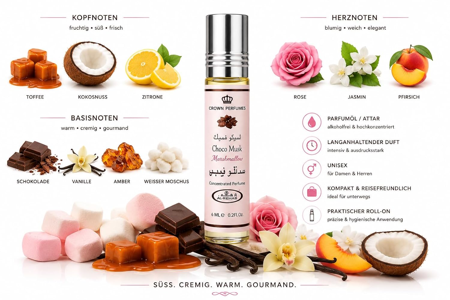 ACEITE PERFUMADO AL REHAB CHOCO MUSK MARSHMALLOW 6ML - 4