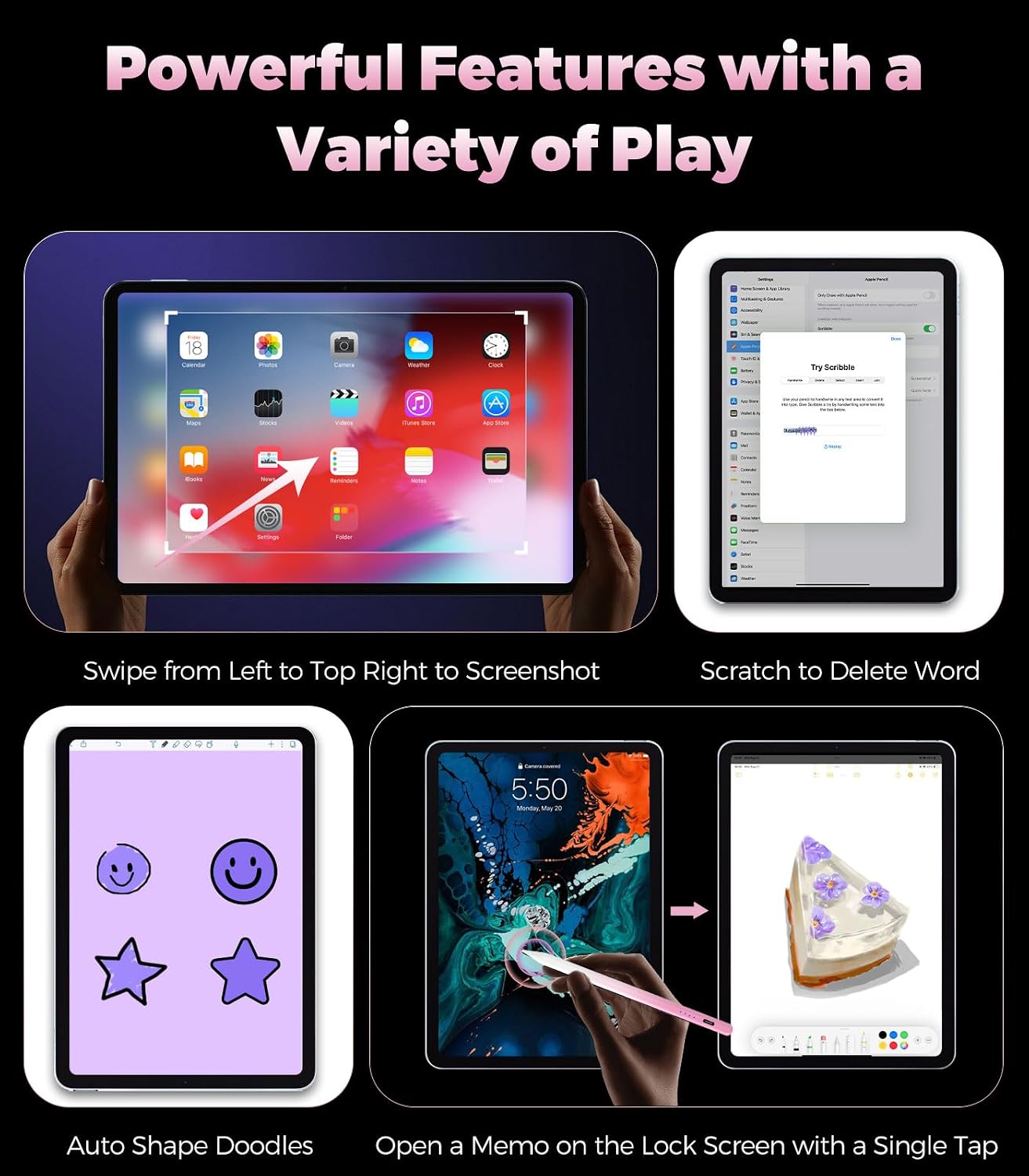 LÁPIZ TÁCTIL CMARS PARA APPLE IPAD A16 2018-2026 CARGA RÁPIDA - 3