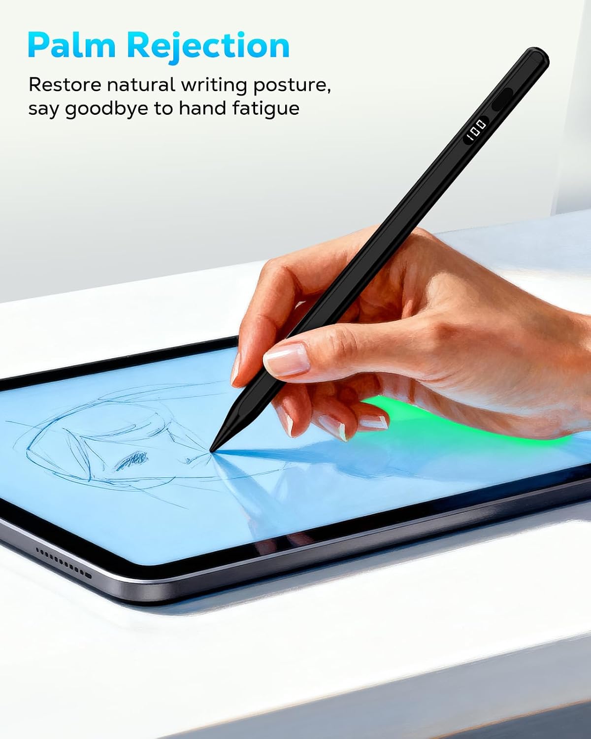 LÁPIZ STYLUS MOKO PARA IPAD 2018-2026 CON CARGA USB-C Y PANTALLA LED - 4
