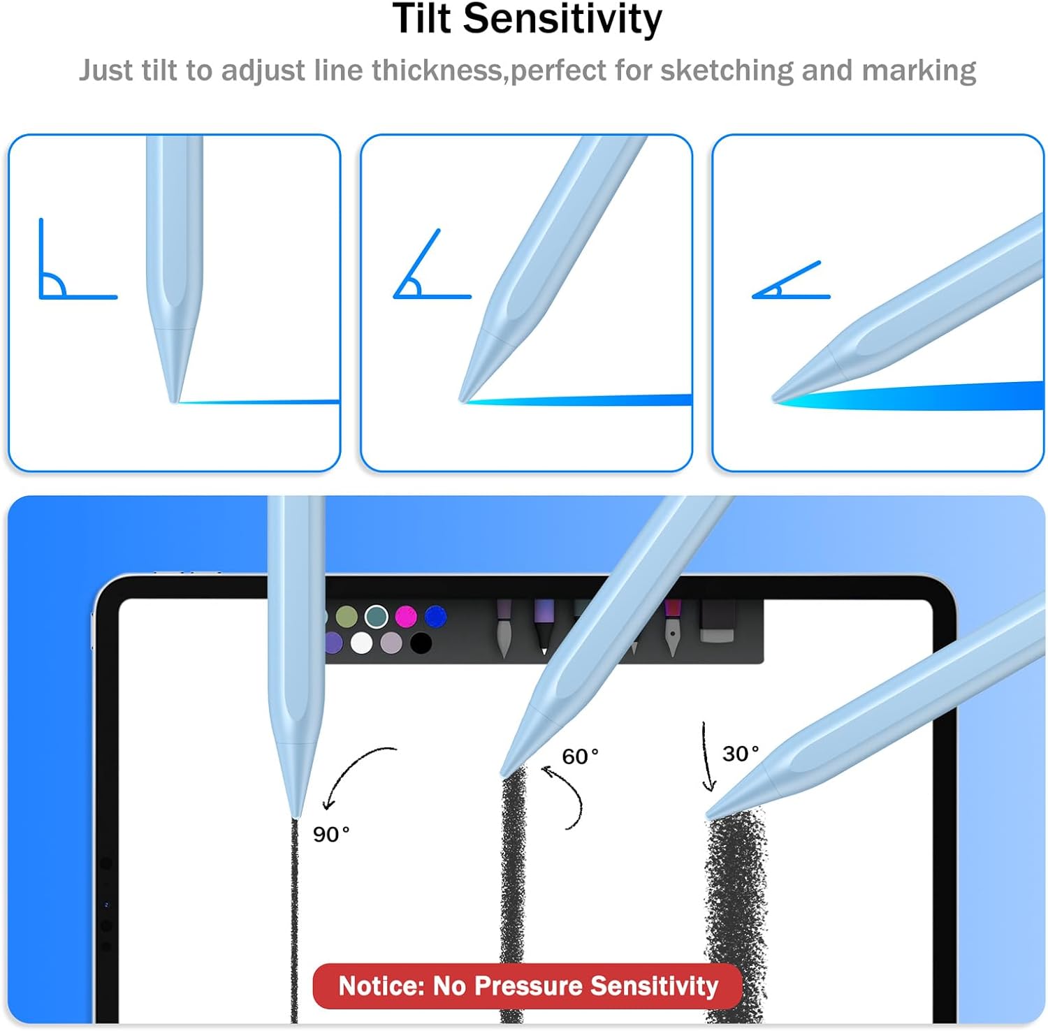 LÁPIZ STYLUS CISTEEN PARA IPAD 2018-2026 CON CARGA RÁPIDA Y SENSOR DE INCLINACIÓN - 2