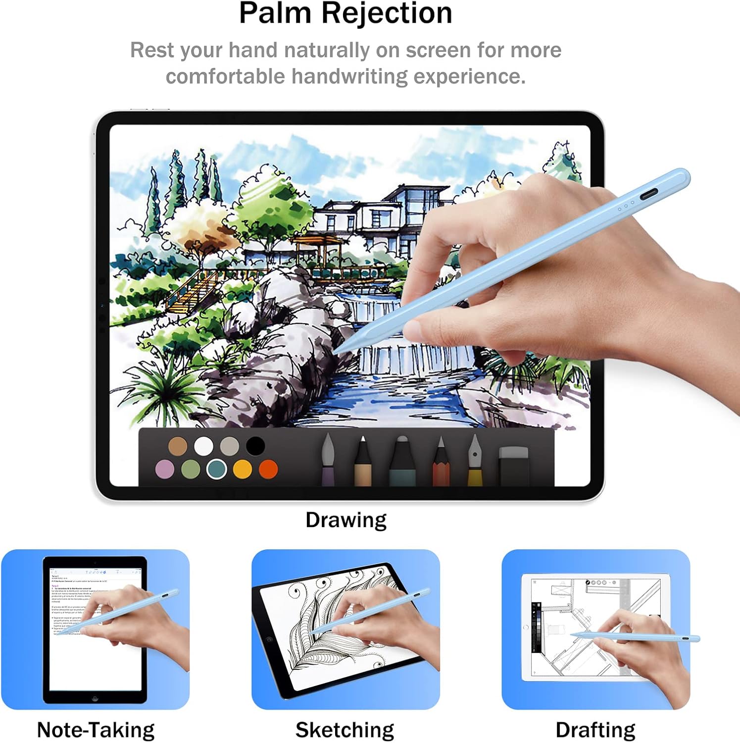 LÁPIZ STYLUS CISTEEN PARA IPAD 2018-2026 CON CARGA RÁPIDA Y SENSOR DE INCLINACIÓN - 4