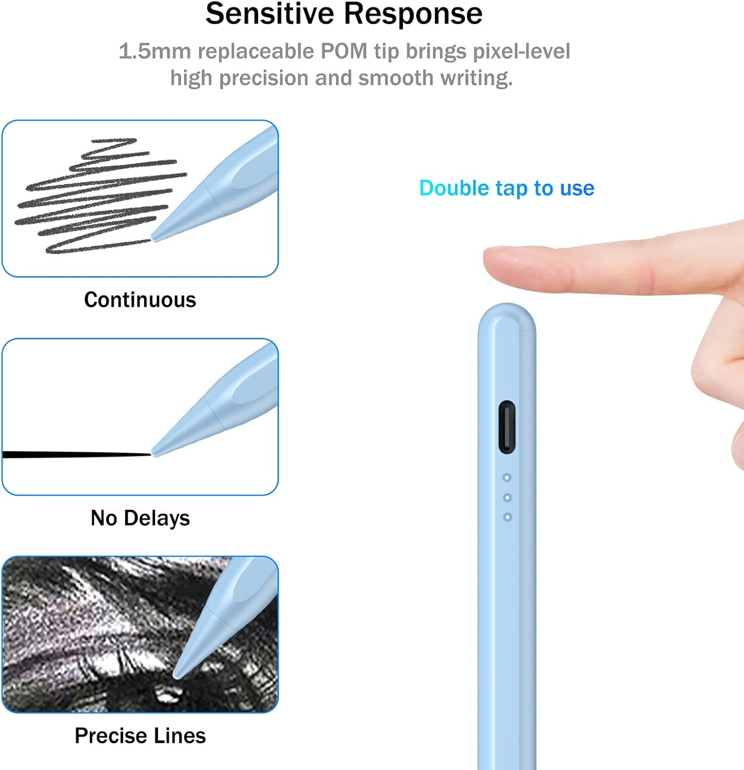 LÁPIZ STYLUS CISTEEN PARA IPAD 2018-2026 CON CARGA RÁPIDA Y SENSOR DE INCLINACIÓN - 5