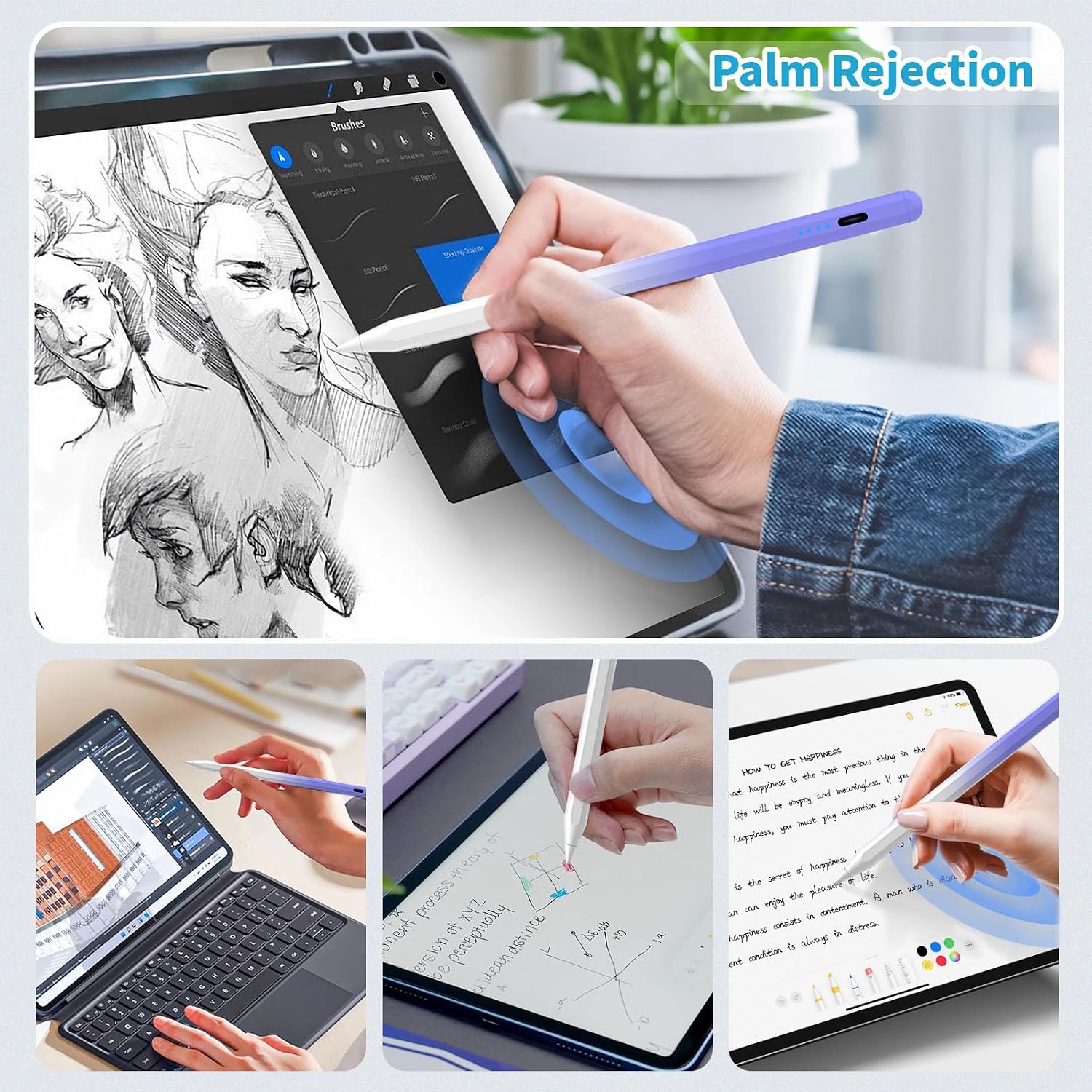LÁPIZ STYLUS DZJHDG PARA IPAD 2018-2026 CARGA RÁPIDA Y RECHAZO DE PALMA - 4