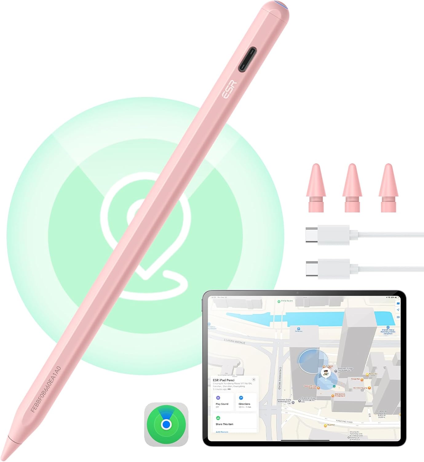 LÁPIZ DIGITAL ESR GEO PARA IPAD 2018-2026 CON FUNCIÓN FIND MY Y ACCESOS DIRECTOS - 1