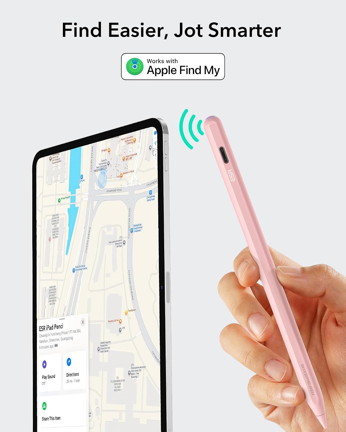 LÁPIZ DIGITAL ESR GEO PARA IPAD 2018-2026 CON FUNCIÓN FIND MY Y ACCESOS DIRECTOS - 2