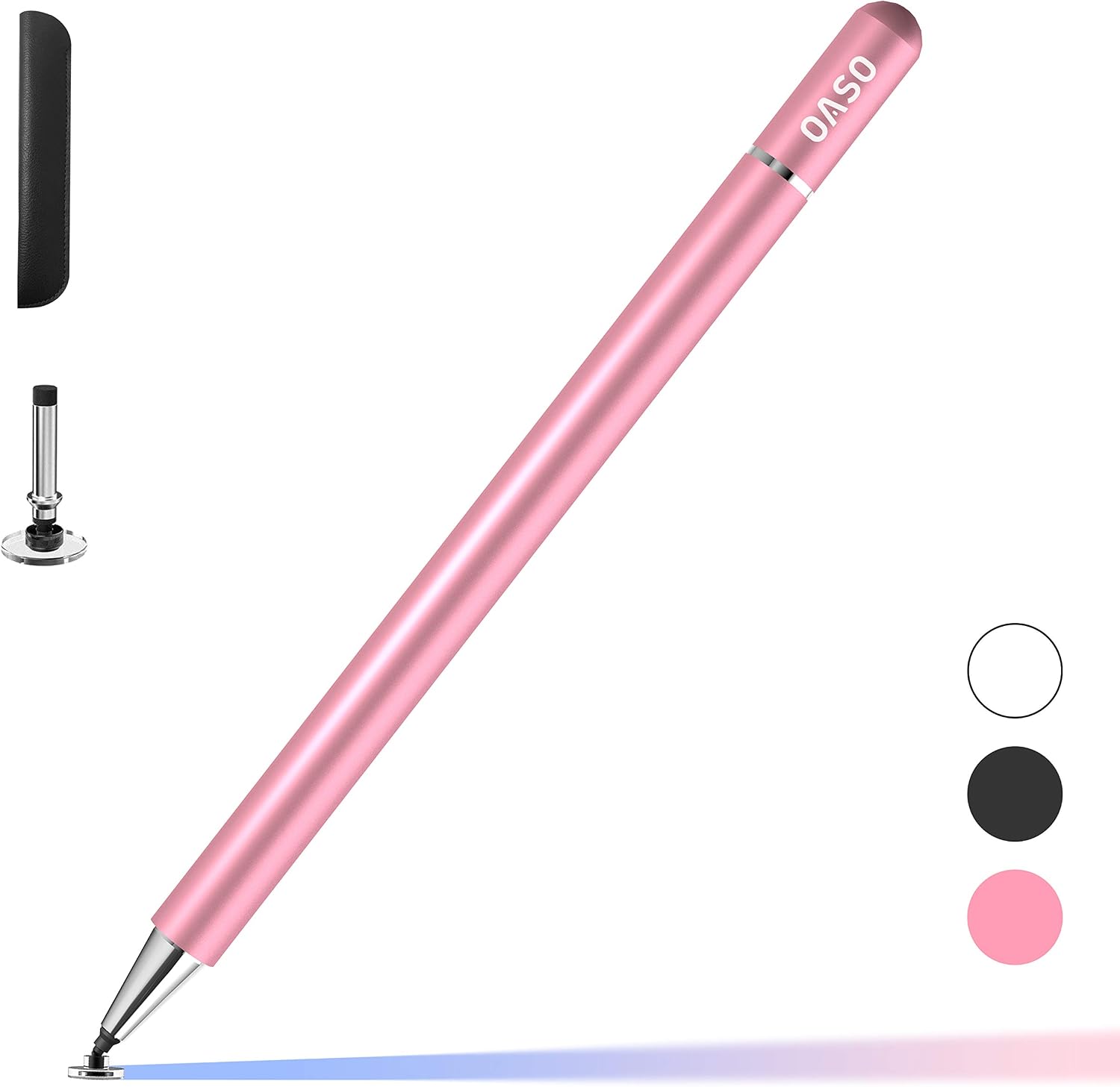 LÁPIZ TÁCTIL OASO CON PUNTA DE DISCO Y TAPA MAGNÉTICA PARA TABLET SAMSUNG Y APPLE IPAD ROSA - 1