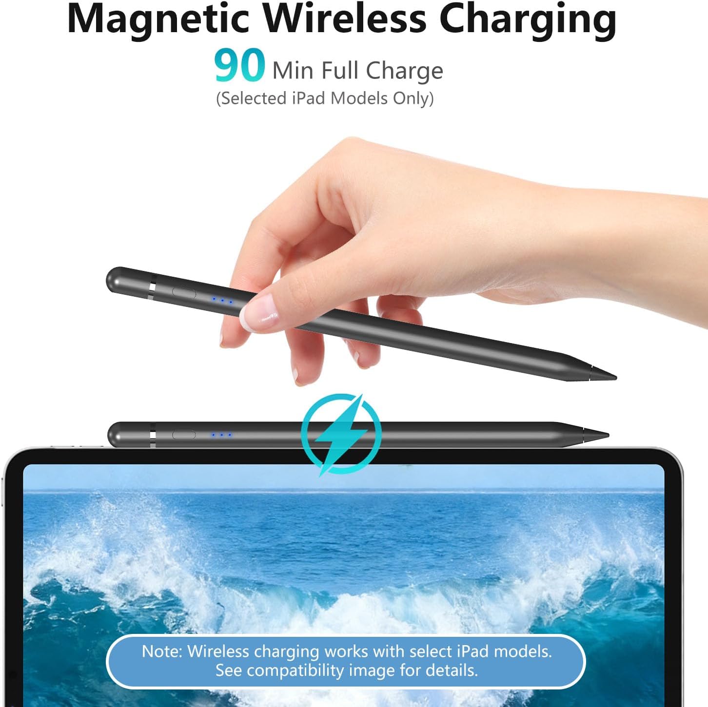 STYLUS PARA IPAD XPENCIFAN 2018-2026 CARGA INALÁMBRICA NEGRO - 4
