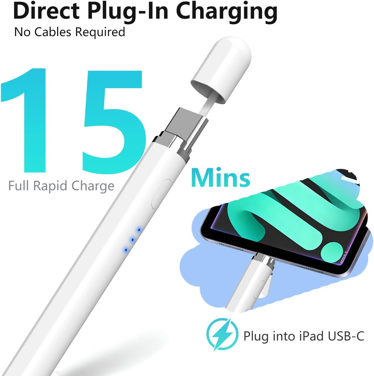 STYLUS PARA IPAD XPENCIFAN COMPATIBLE 2018-2026 CON CARGA INALÁMBRICA Y SENSIBILIDAD AL ÁNGULO - 3