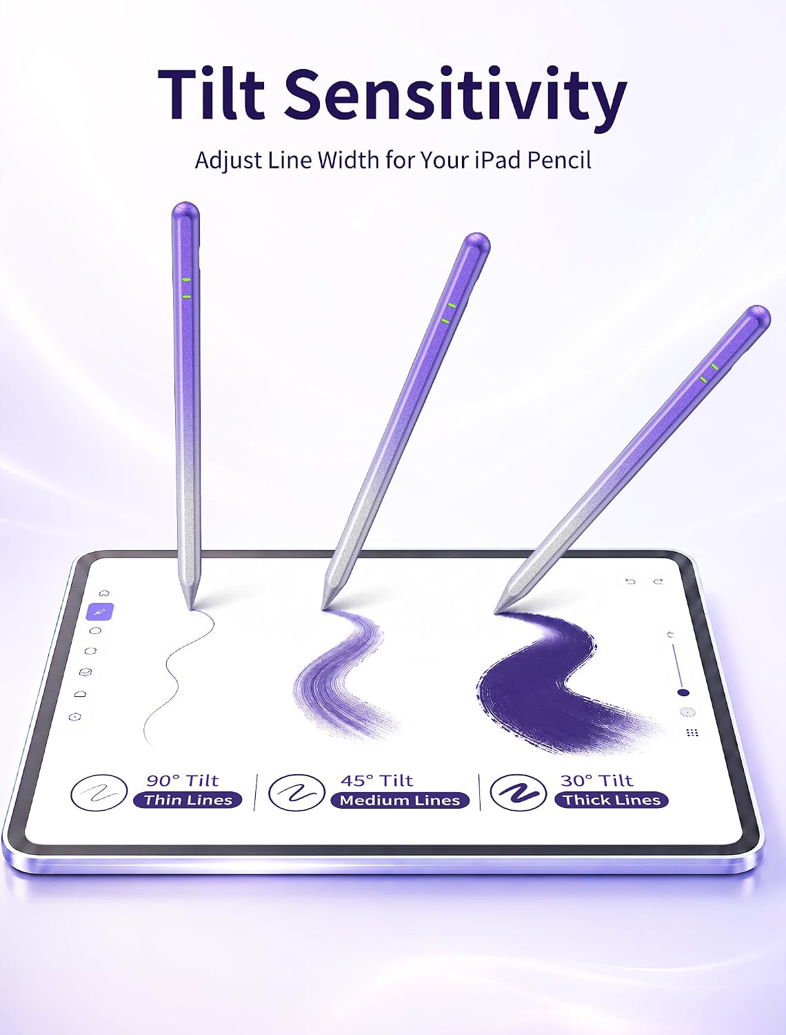 LÁPIZ STYLUS PARA IPAD AYNSRTN 2018-2026 MORADO DEGRADADO - 4