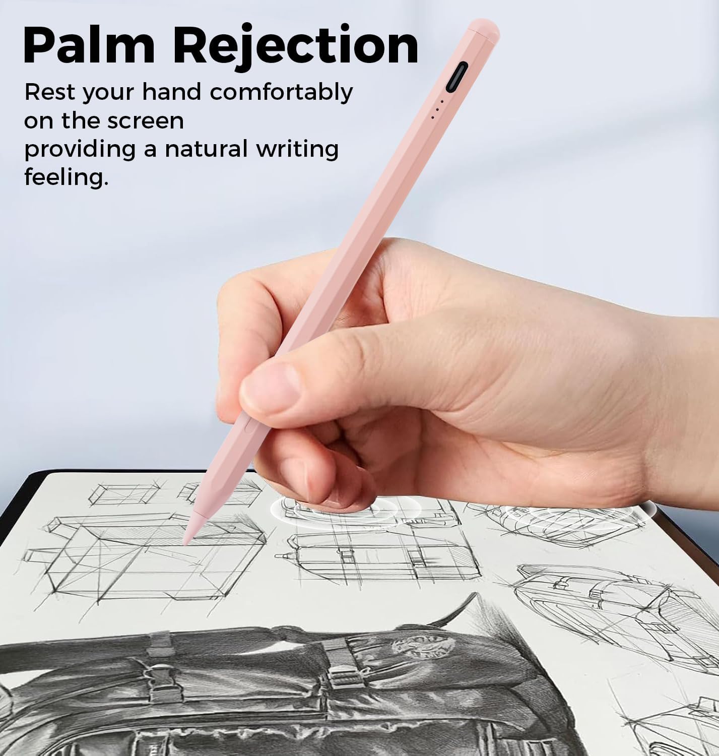 LÁPIZ STYLUS WORKTISKY PARA IPAD 2018-2025 CON CARGA RÁPIDA Y SENSIBILIDAD AL ÁNGULO - 3