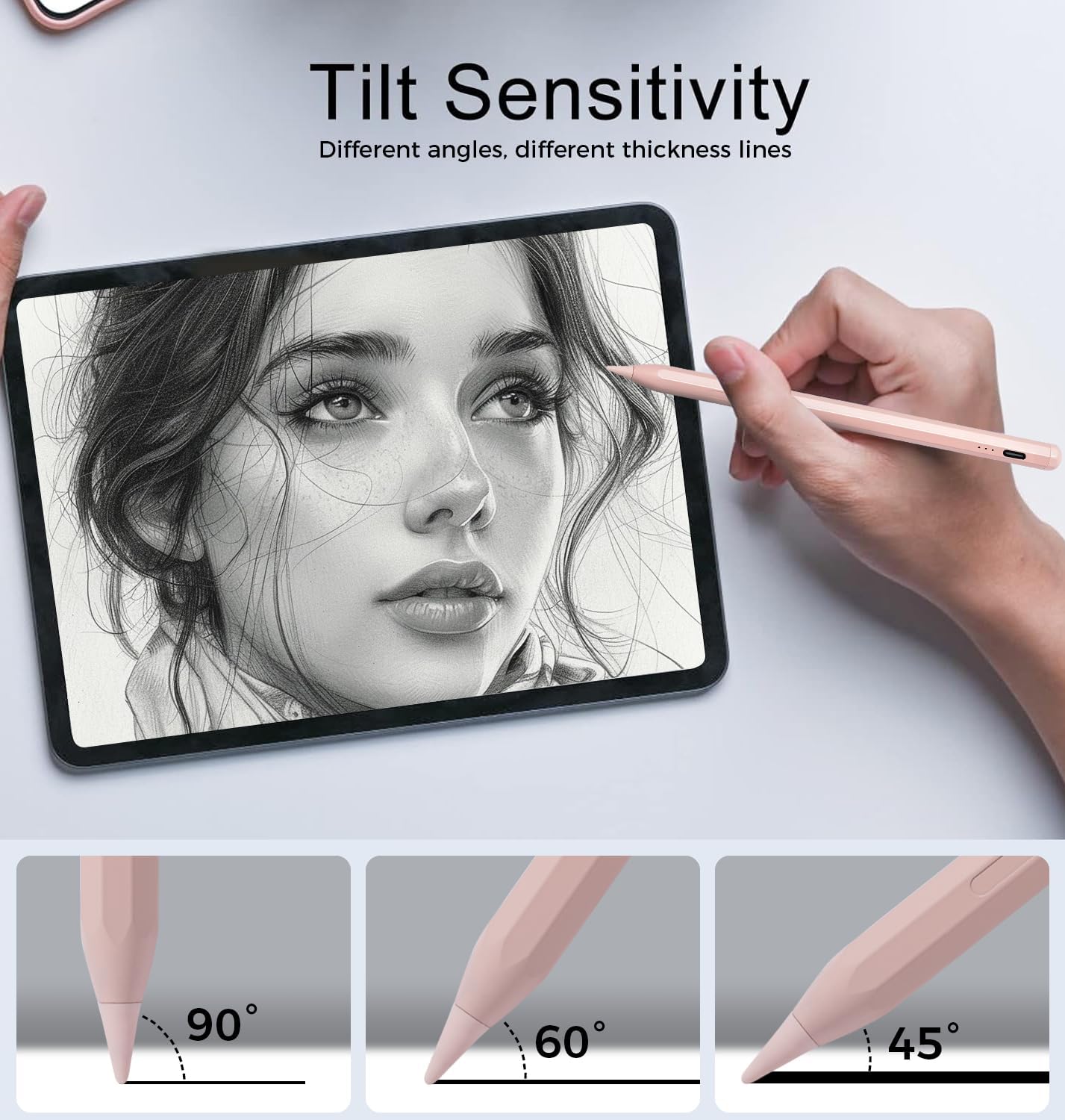 LÁPIZ STYLUS WORKTISKY PARA IPAD 2018-2025 CON CARGA RÁPIDA Y SENSIBILIDAD AL ÁNGULO - 4