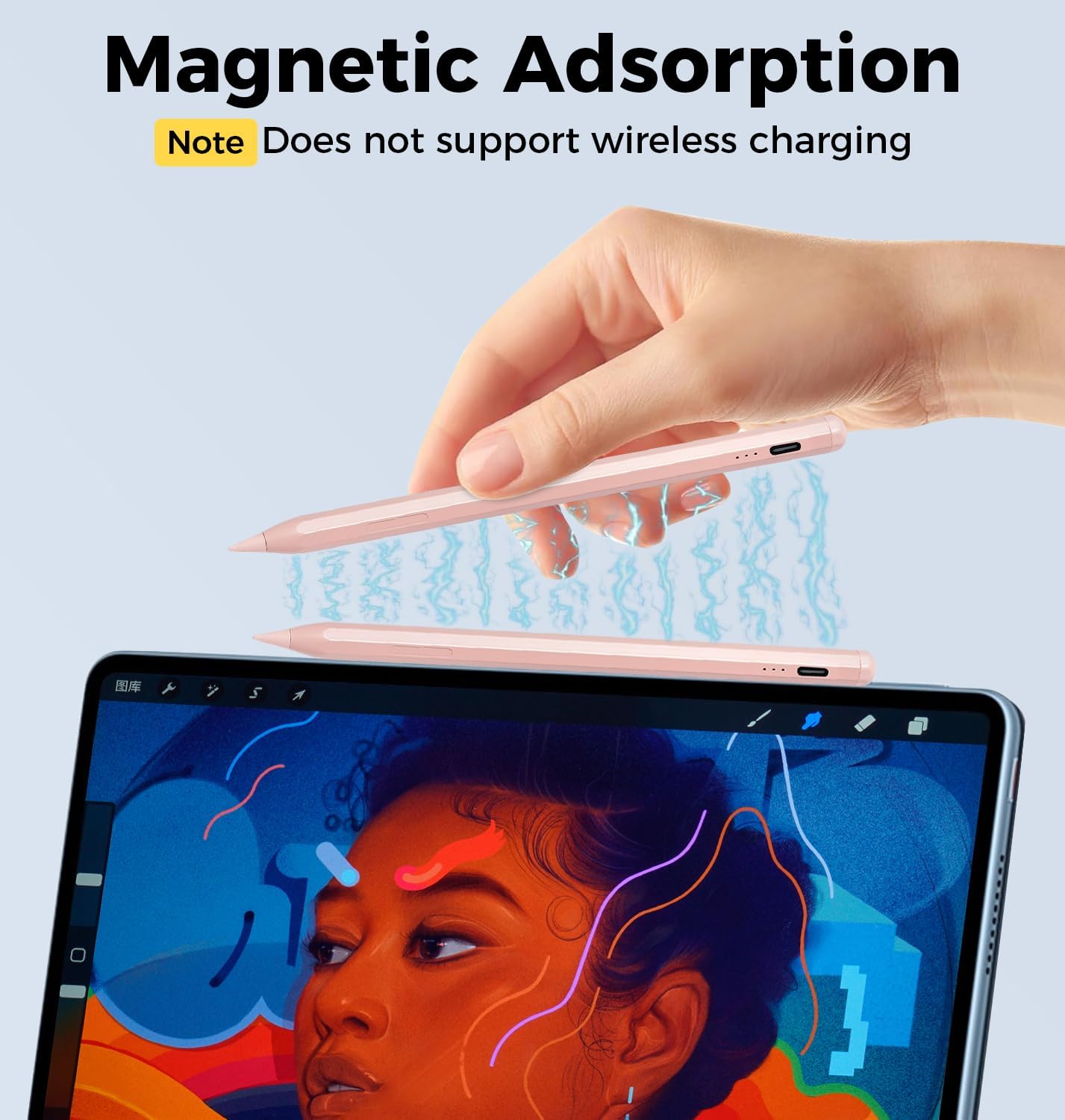 LÁPIZ STYLUS WORKTISKY PARA IPAD 2018-2025 CON CARGA RÁPIDA Y SENSIBILIDAD AL ÁNGULO - 5