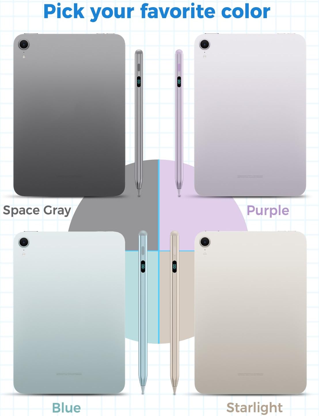 LÁPIZ STYLUS TUJUFREE PARA IPAD 2018-2026 GRIS - 2