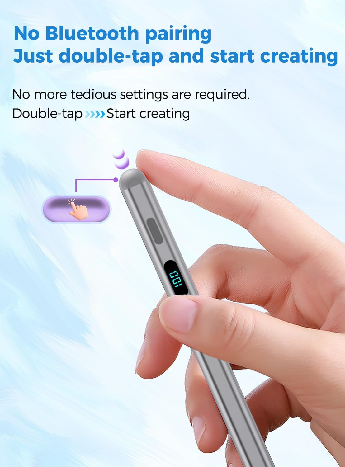 LÁPIZ STYLUS TUJUFREE PARA IPAD 2018-2026 GRIS - 4