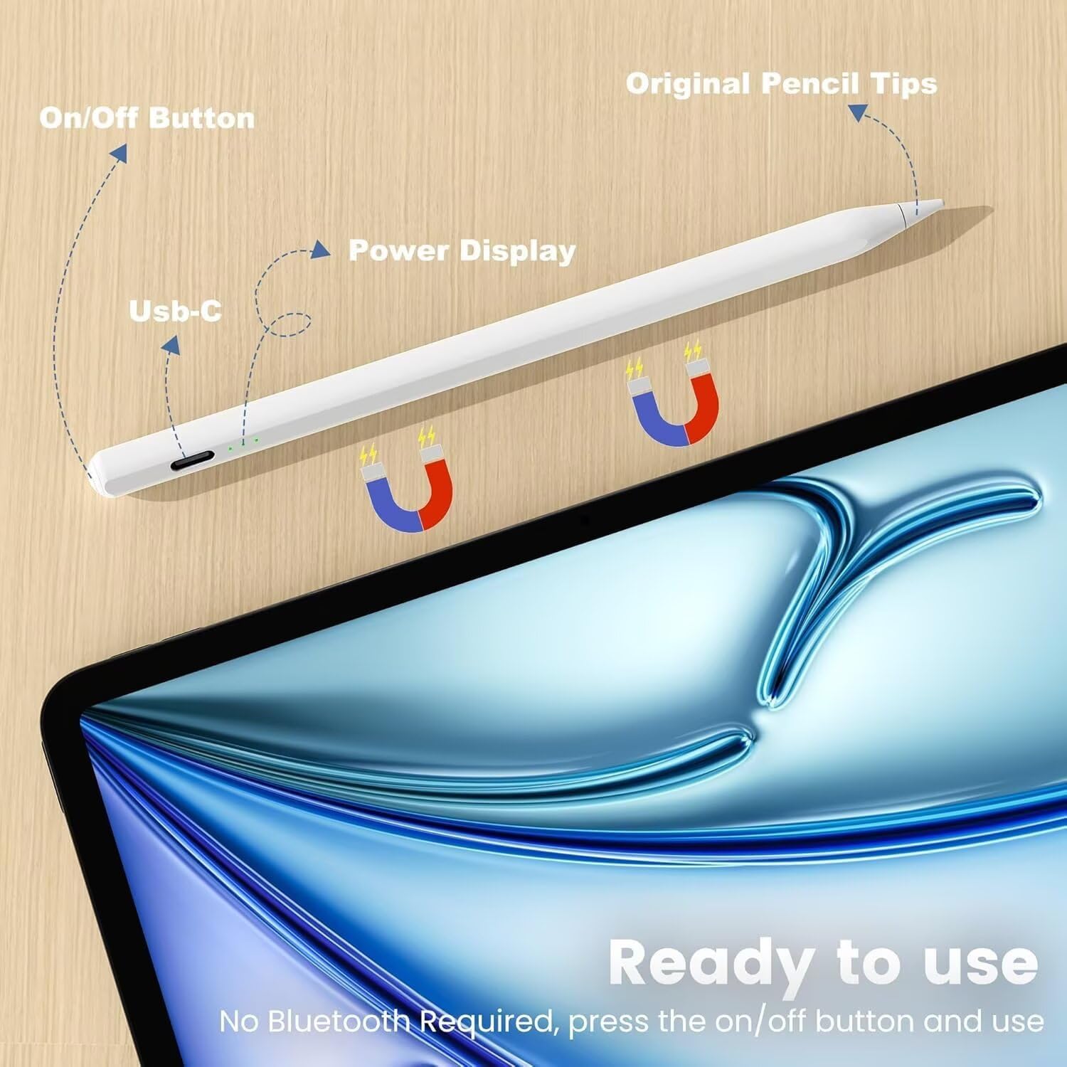 LÁPIZ TÁCTIL PENLIKE PARA APPLE IPAD 2018-2026 CARGA RÁPIDA - 5