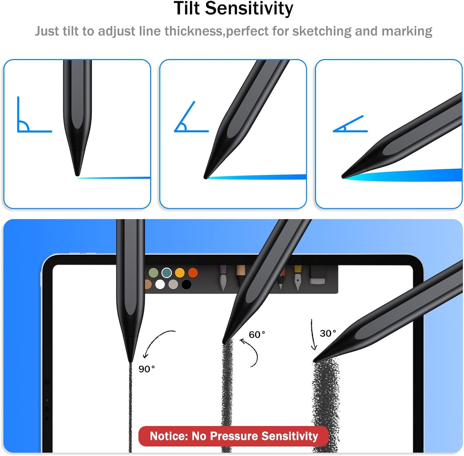LÁPIZ STYLUS CISTEEN PARA IPAD 2018-2026 CON CARGA RÁPIDA Y SENSOR DE INCLINACIÓN - 2