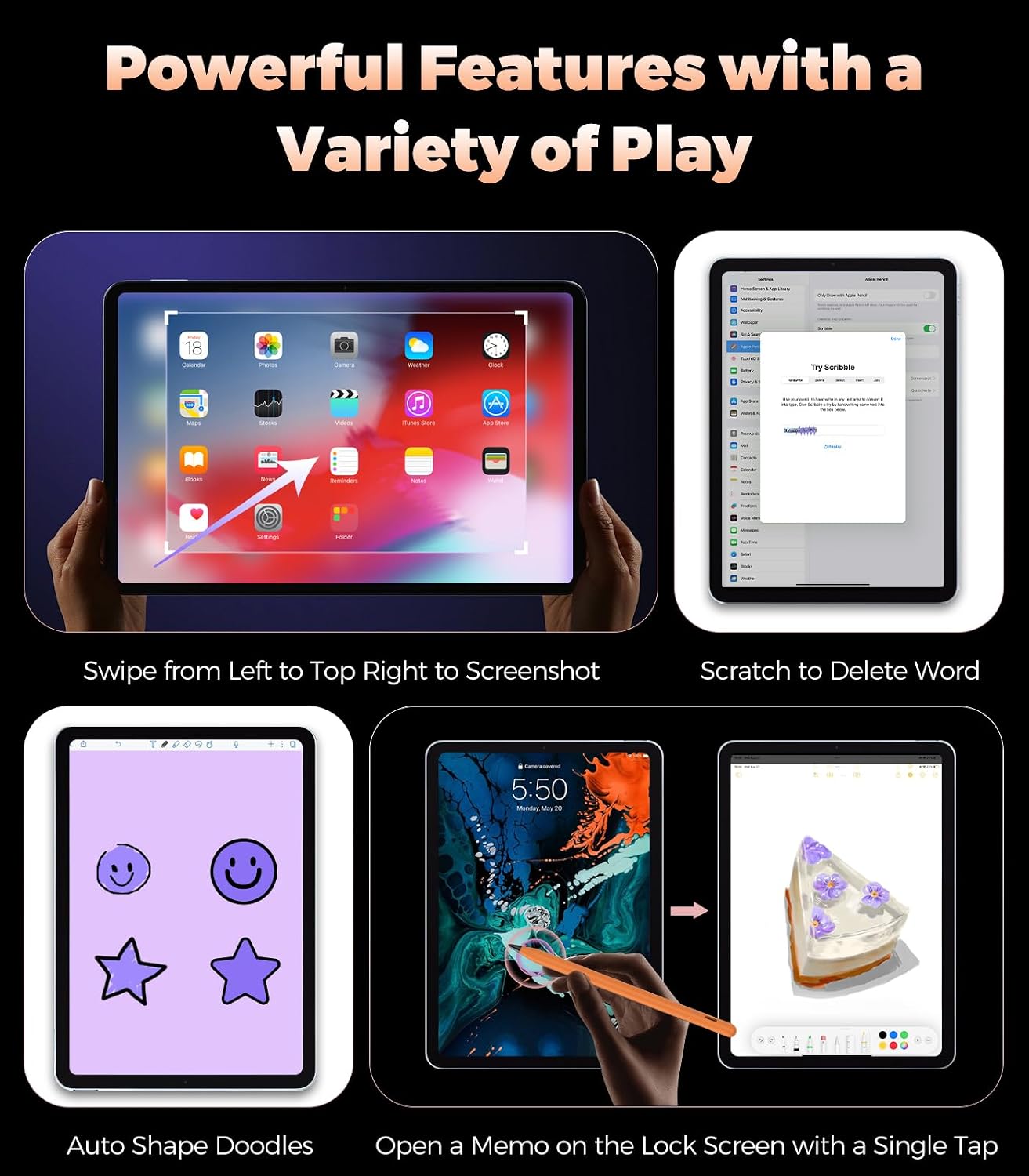 LÁPIZ TÁCTIL CMARS PARA APPLE IPAD A16 2018-2026 CARGA RÁPIDA - 3