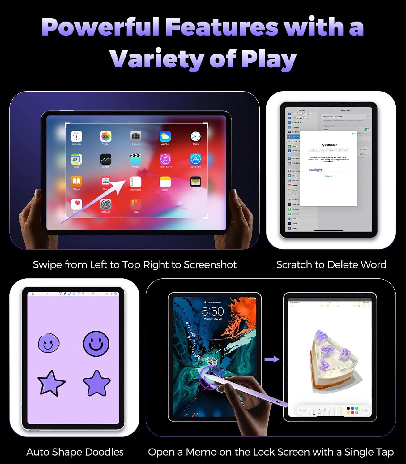 LÁPIZ TÁCTIL CMARS PARA APPLE IPAD A16 2018-2026 CARGA RÁPIDA - 3
