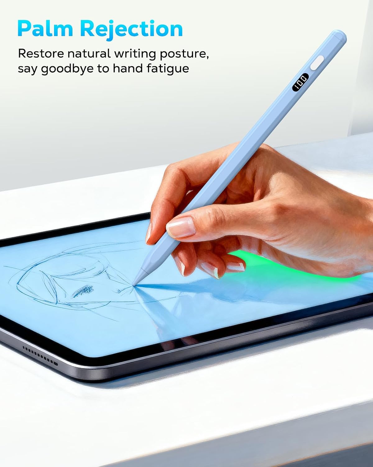LÁPIZ STYLUS MOKO PARA IPAD 2018-2026 CON CARGA USB-C Y PANTALLA LED - 4