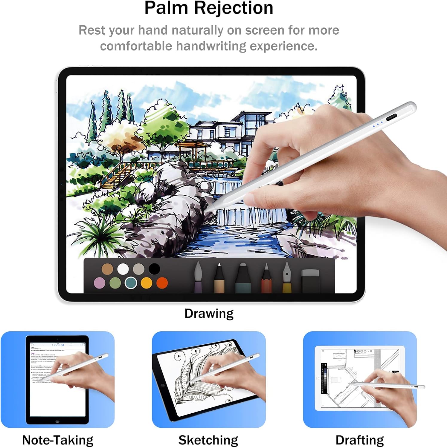 LÁPIZ STYLUS CISTEEN PARA IPAD 2018-2026 CON CARGA RÁPIDA Y SENSOR DE INCLINACIÓN - 5