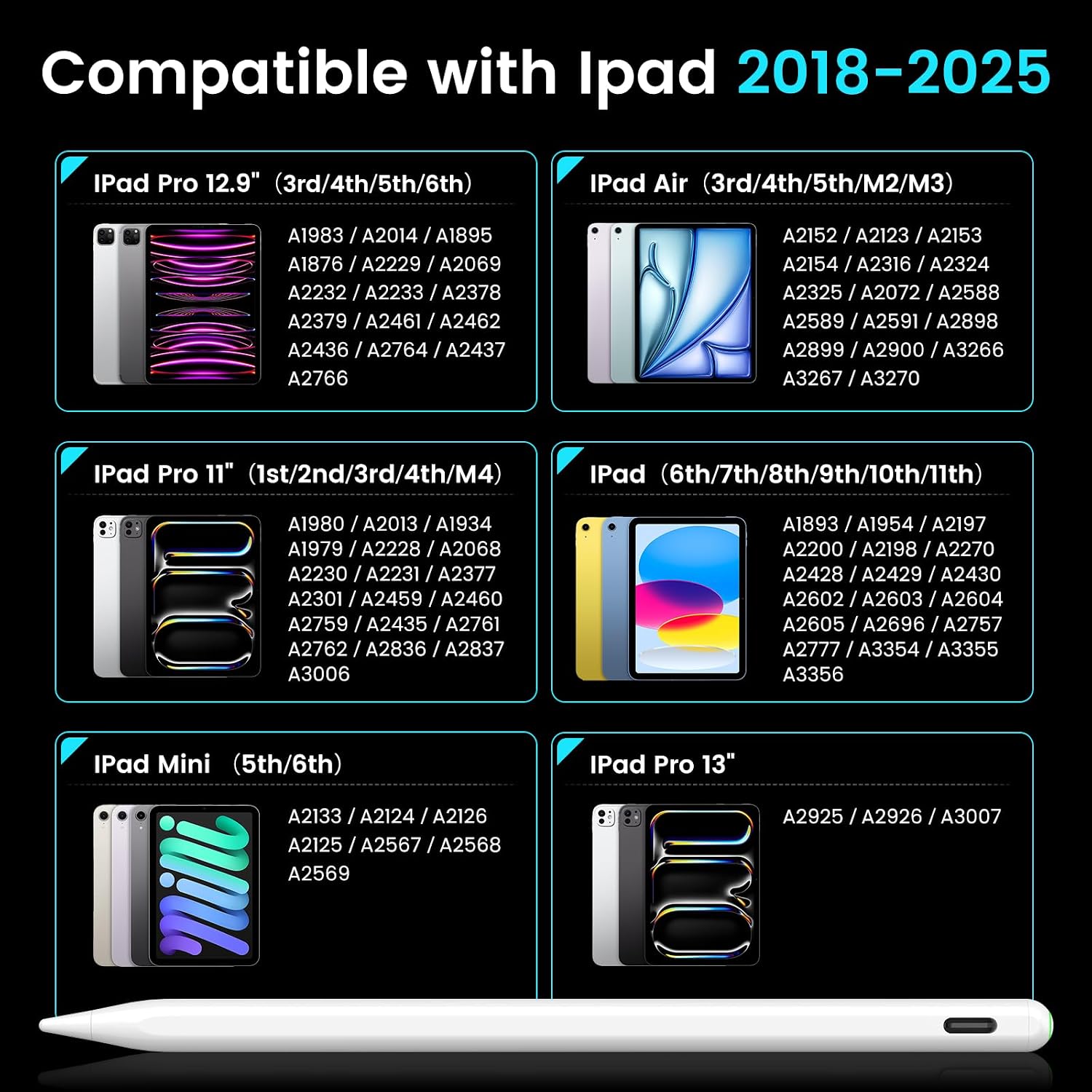 LÁPIZ STYLUS STYLUSHOME PARA IPAD 2018-2026 BATERÍA 35H MAGNÉTICO - 3